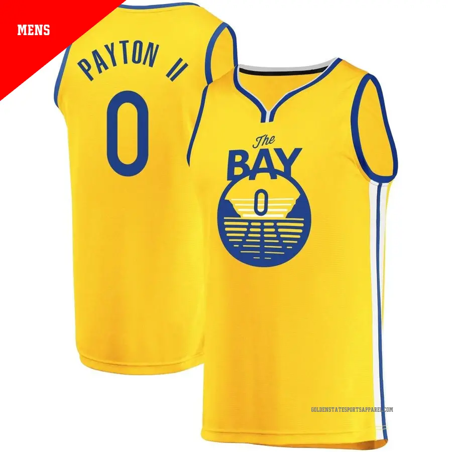 ＃0 Men's Gary Payton II Golden State Warriors 2019/20 Fast Break Gold JerseyStatement Edition