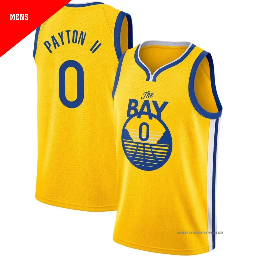 ＃0 Men's Gary Payton II Golden State Warriors 2019/20 Swingman Yellow JerseyStatement Edition