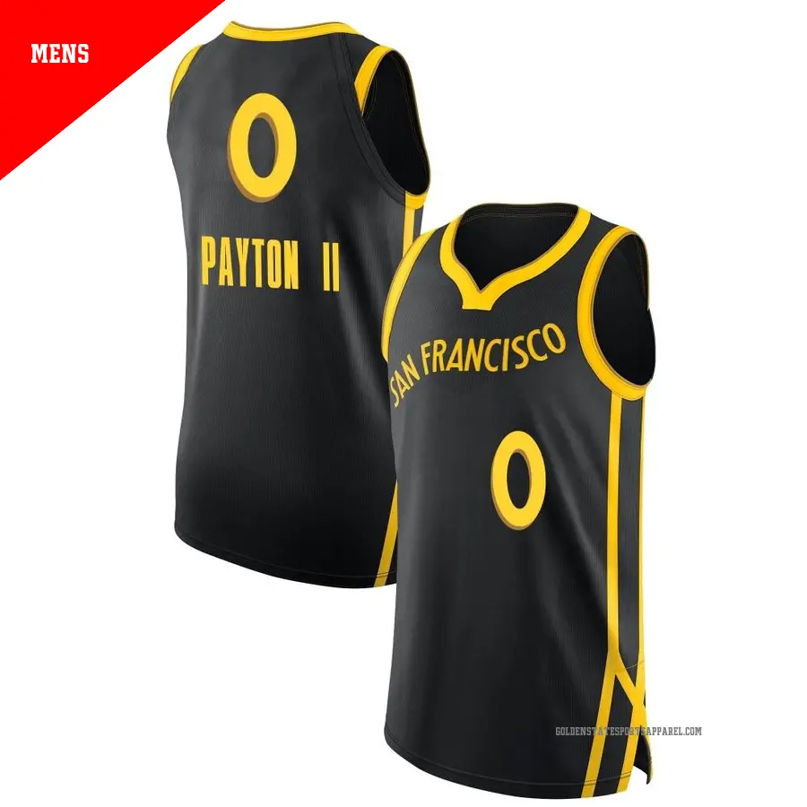 ＃0 Men's Gary Payton II Golden State Warriors 2023/24 Authentic Black City Edition Jersey