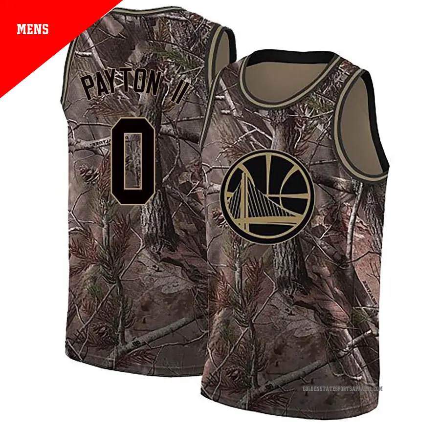 ＃0 Men's Gary Payton II Golden State Warriors Camo Swingman Realtree Collection Jersey