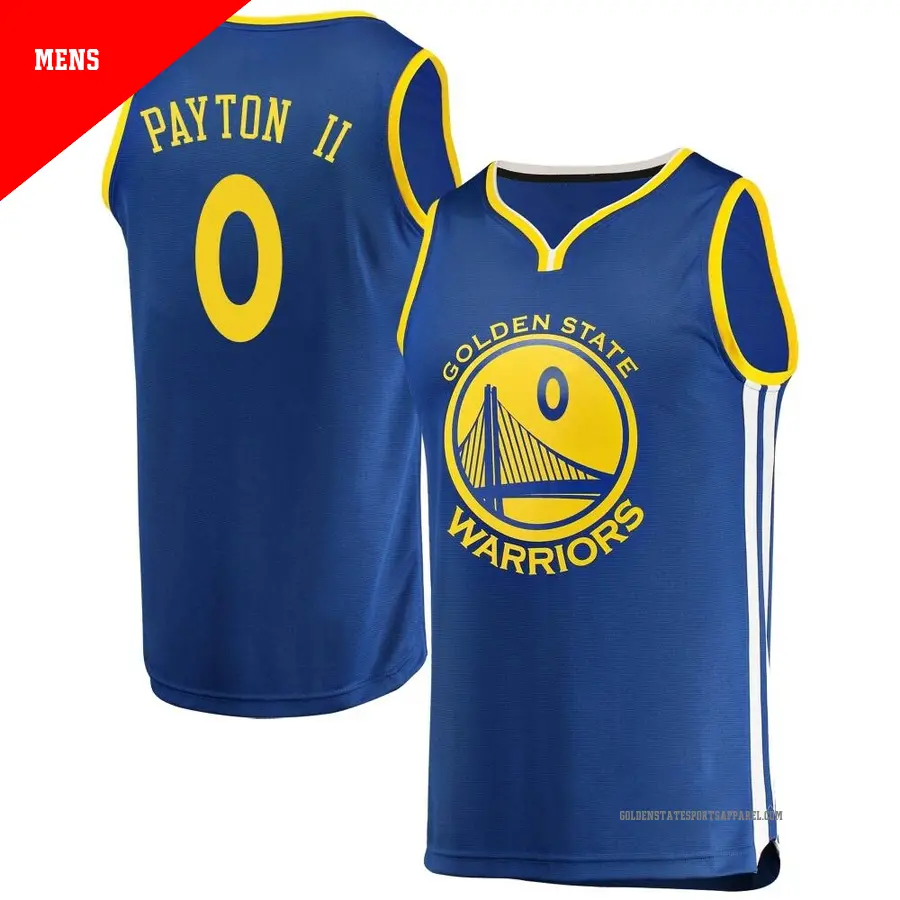 ＃0 Men's Gary Payton II Golden State Warriors Royal Fast Break JerseyIcon Edition