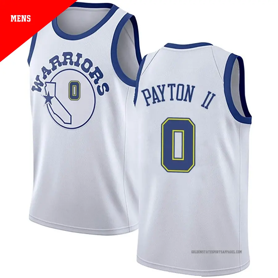 ＃0 Men's Gary Payton II Golden State Warriors White Swingman Hardwood Classics Jersey