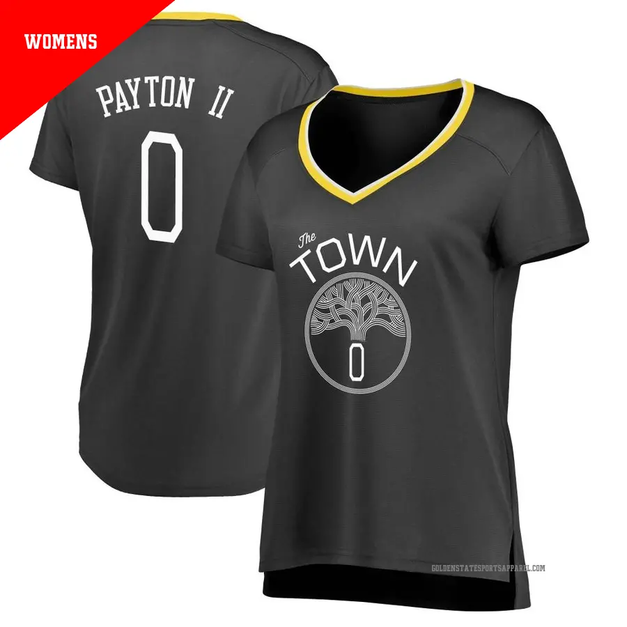 ＃0 Women's Gary Payton II Golden State Warriors Black Swingman JerseyStatement Edition