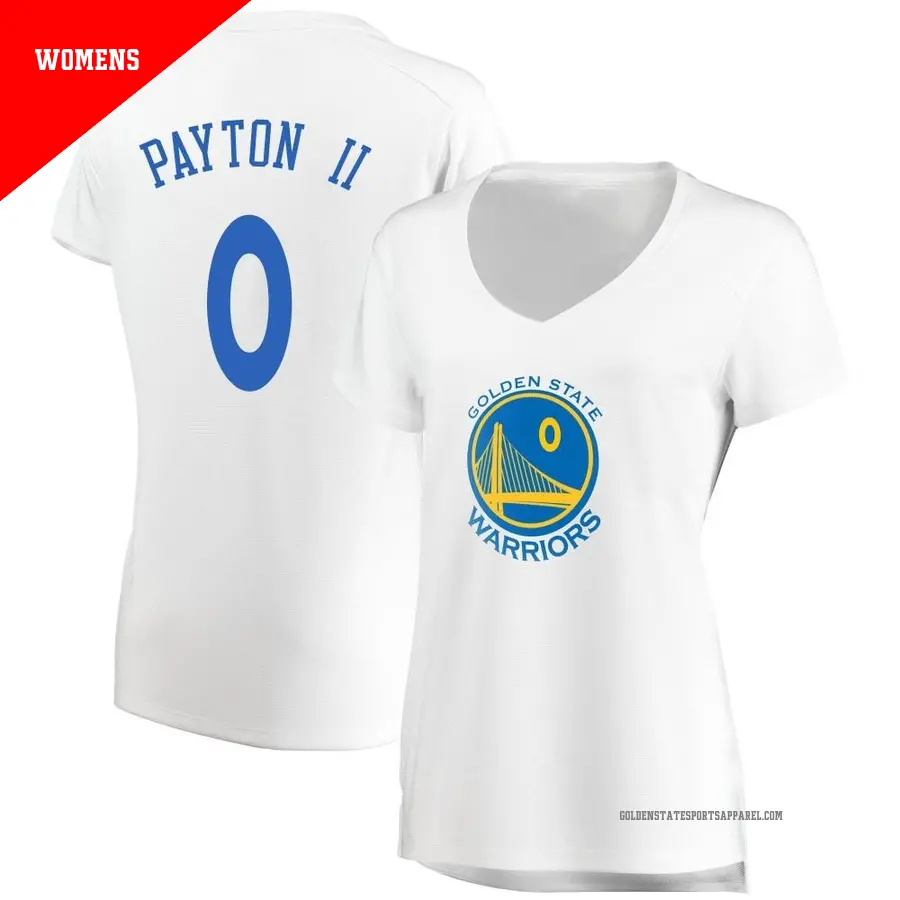 ＃0 Women's Gary Payton II Golden State Warriors White Fast Break JerseyAssociation Edition