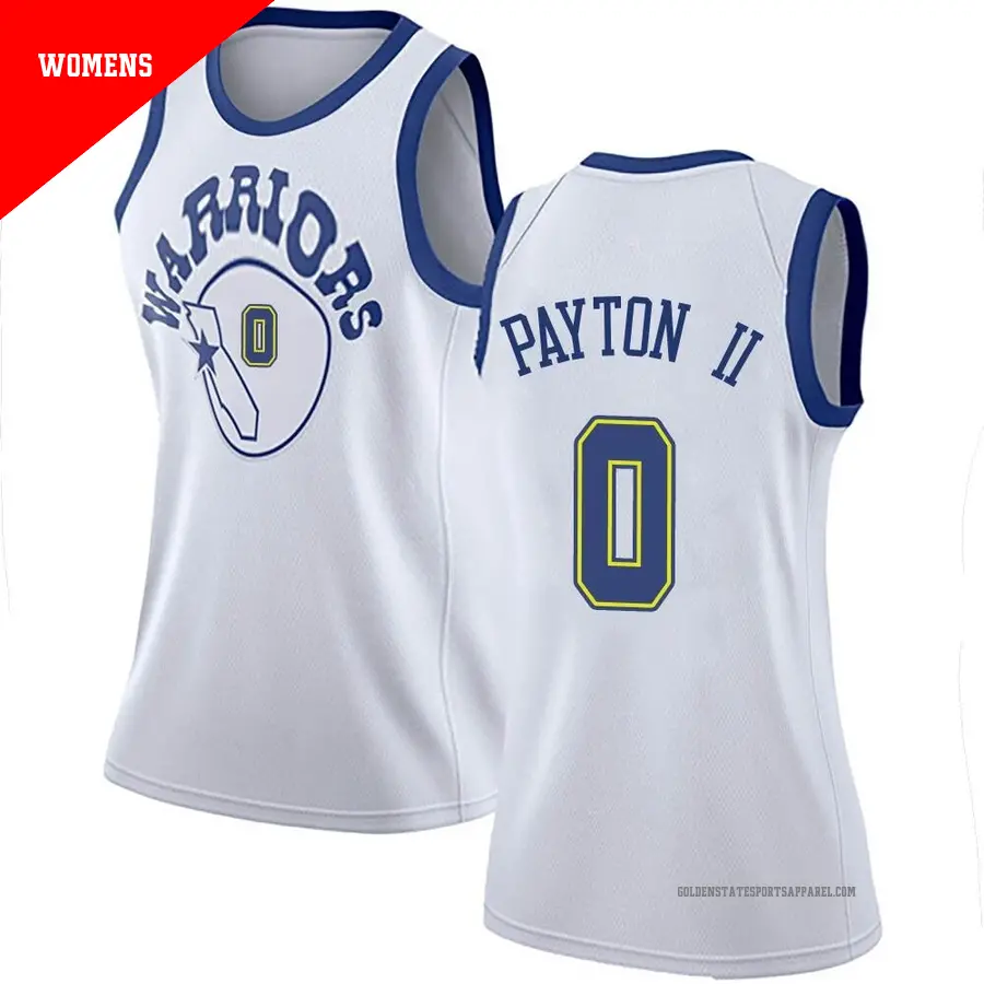 ＃0 Women's Gary Payton II Golden State Warriors White Swingman Hardwood Classics Jersey