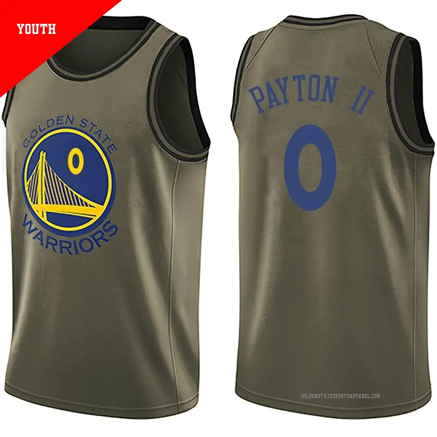 ＃0 Youth Gary Payton II Golden State Warriors Green Swingman Salute to Service Jersey