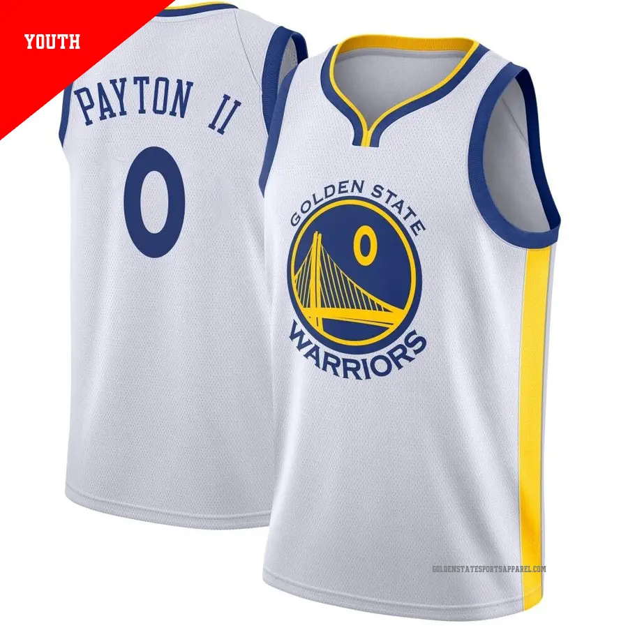 ＃0 Youth Gary Payton II Golden State Warriors White Swingman JerseyAssociation Edition