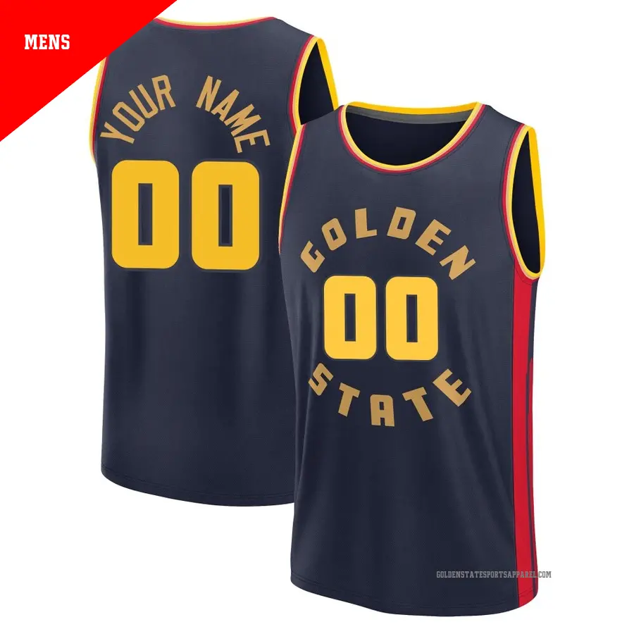 ＃00 Men's Custom Golden State Warriors 2024/25 Fast Break Fanatics Navy City Edition Jersey