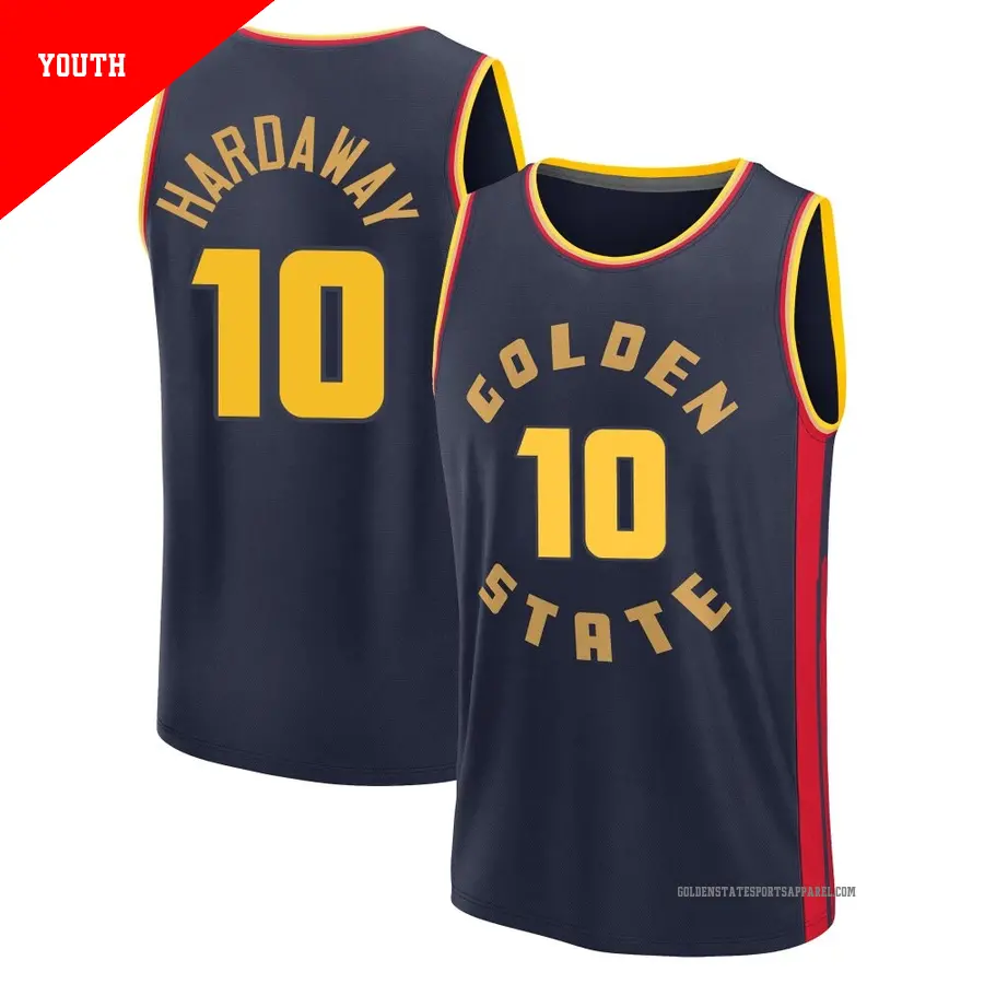 ＃10 Youth Tim Hardaway Golden State Warriors 2024/25 Fast Break Fanatics Navy City Edition Jersey