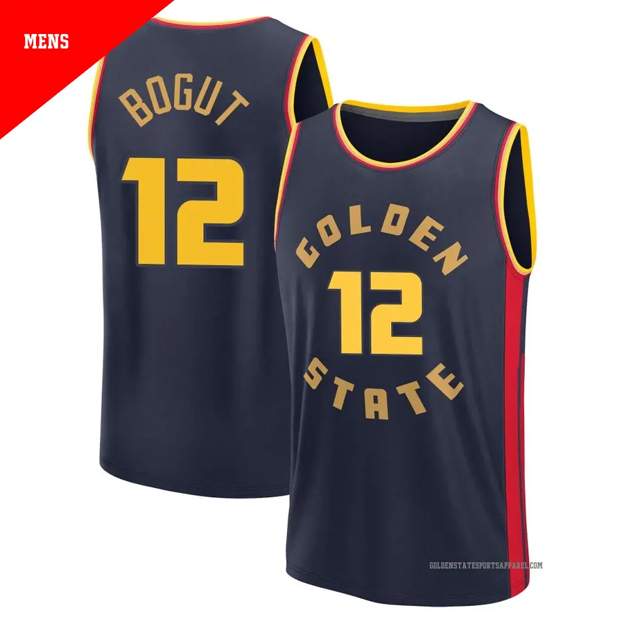 ＃12 Men's Andrew Bogut Golden State Warriors 2024/25 Fast Break Fanatics Navy City Edition Jersey