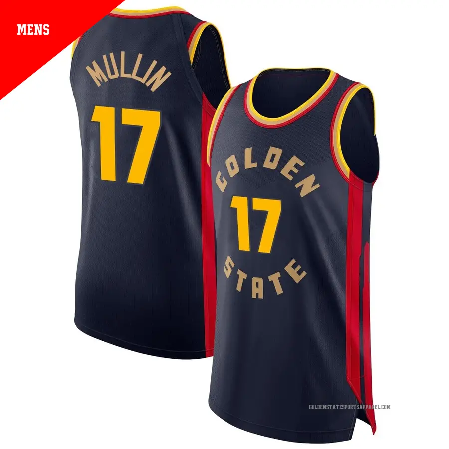 ＃17 Men's Chris Mullin Golden State Warriors 2024/25 Authentic Navy City Edition Jersey