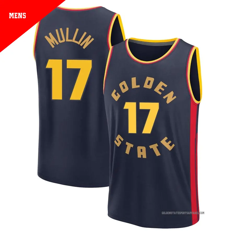 ＃17 Men's Chris Mullin Golden State Warriors 2024/25 Fast Break Fanatics Navy City Edition Jersey