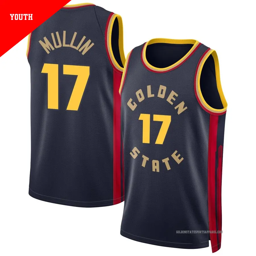 ＃17 Youth Chris Mullin Golden State Warriors 2024/25 Swingman Navy City Edition Jersey