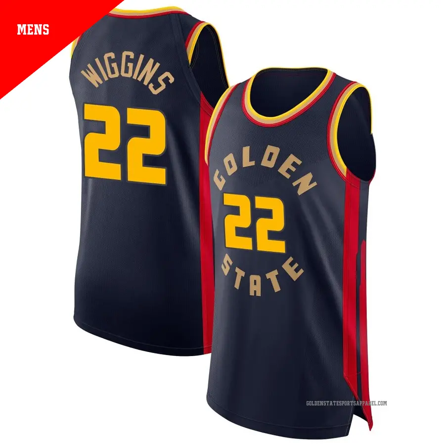 ＃22 Men's Andrew Wiggins Golden State Warriors 2024/25 Authentic Navy City Edition Jersey