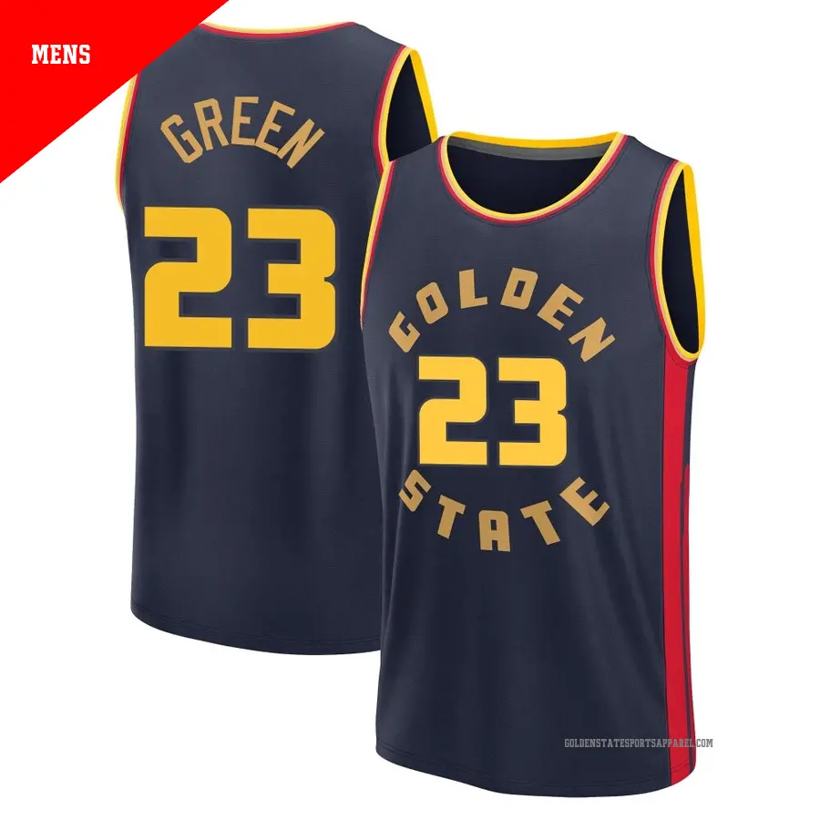 ＃23 Men's Draymond Green Golden State Warriors 2024/25 Fast Break Fanatics Navy City Edition Jersey