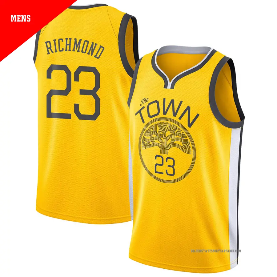 ＃23 Men's Mitch Richmond Golden State Warriors 2018/19 Swingman Yellow JerseyEarned Edition