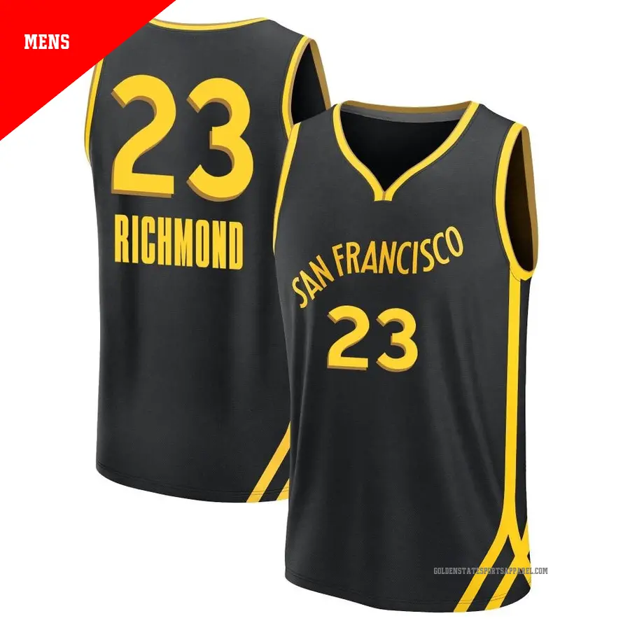 ＃23 Men's Mitch Richmond Golden State Warriors 2023/24 Fast Break Black City Edition Jersey