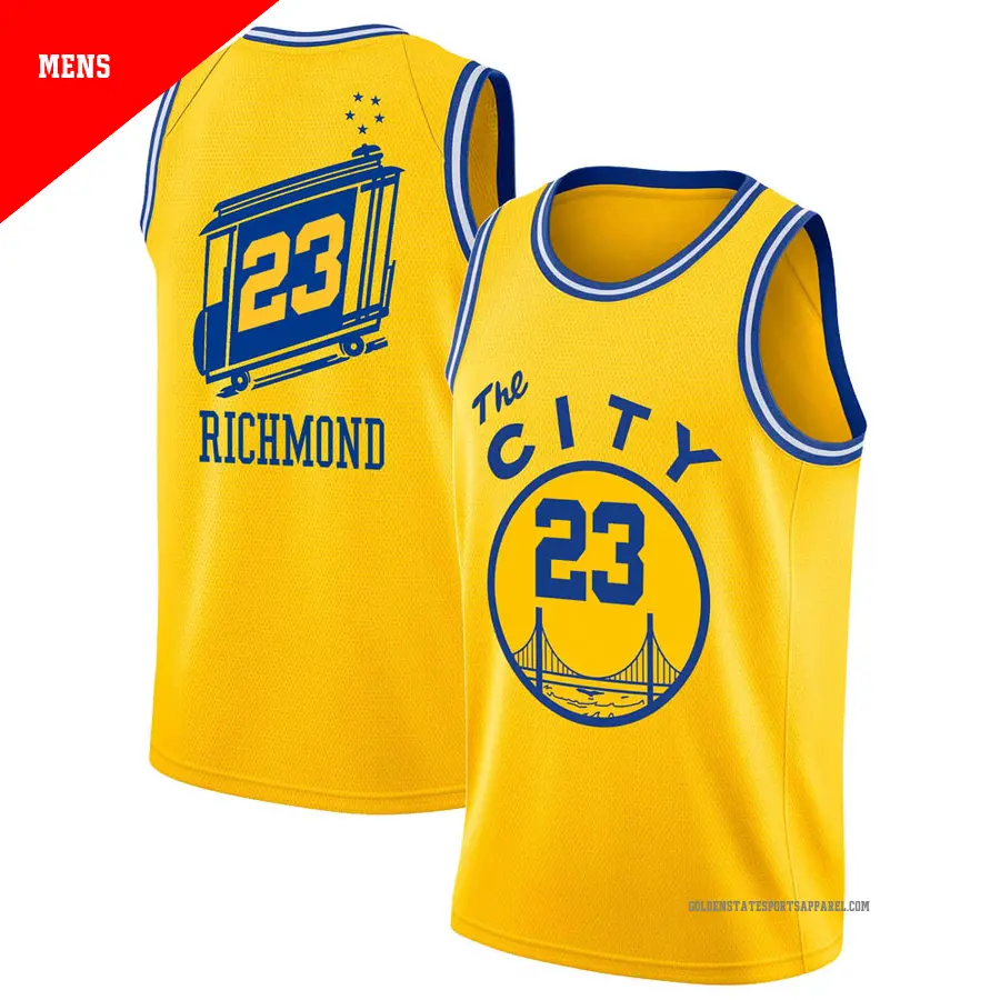 ＃23 Men's Mitch Richmond Golden State Warriors Gold Swingman Hardwood Classics JerseyThe City Classic Edition