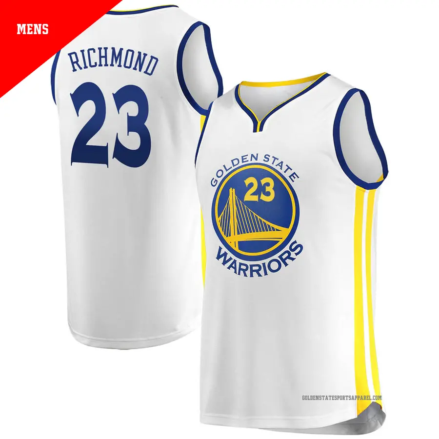 ＃23 Men's Mitch Richmond Golden State Warriors White Fast Break JerseyAssociation Edition