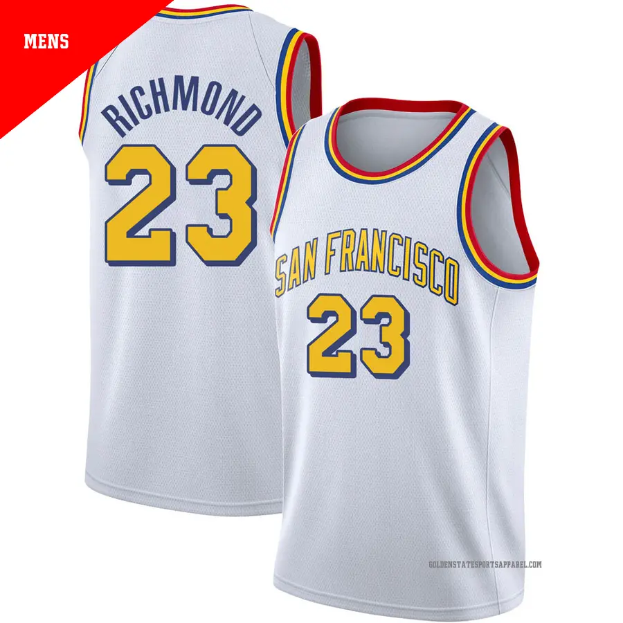 ＃23 Men's Mitch Richmond Golden State Warriors White Swingman Hardwood Classics JerseySan Francisco Classic Edition