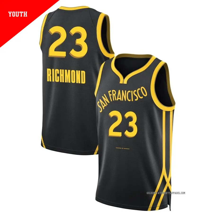 ＃23 Youth Mitch Richmond Golden State Warriors 2023/24 Swingman Black City Edition Jersey