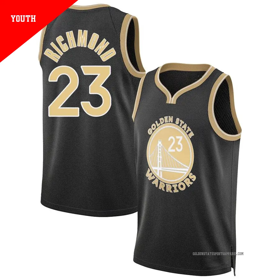 ＃23 Youth Mitch Richmond Golden State Warriors Black Swingman Select Series Jersey