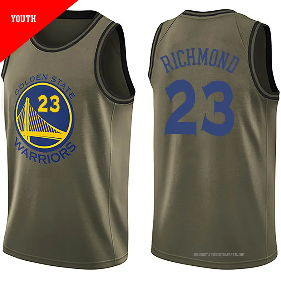 ＃23 Youth Mitch Richmond Golden State Warriors Green Swingman Salute to Service Jersey