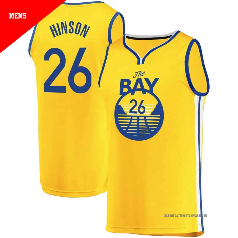 ＃26 Men's Blake Hinson Golden State Warriors 2019/20 Fast Break Gold JerseyStatement Edition