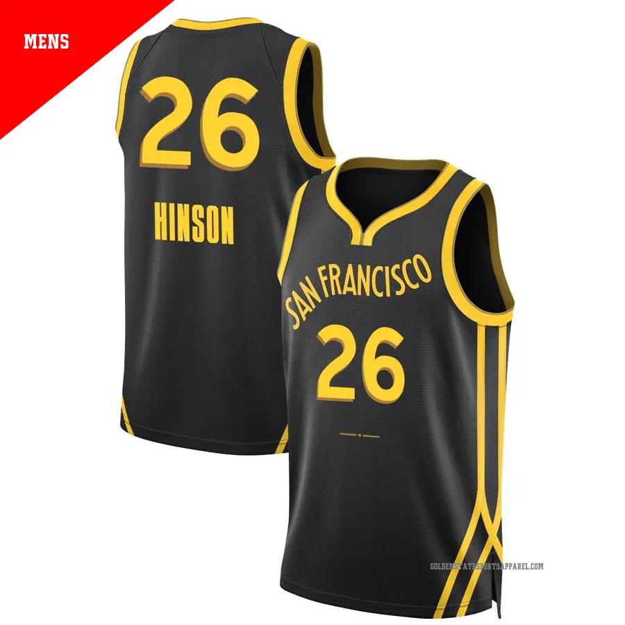 ＃26 Men's Blake Hinson Golden State Warriors 2023/24 Swingman Black City Edition Jersey