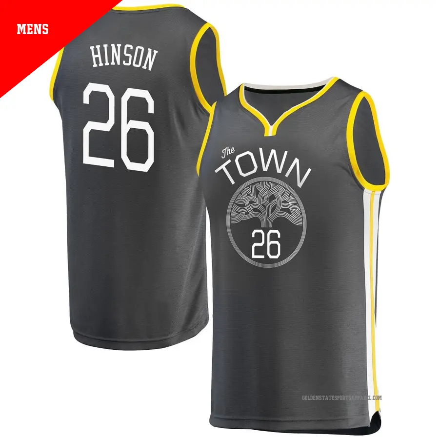 ＃26 Men's Blake Hinson Golden State Warriors Charcoal Fast Break JerseyStatement Edition