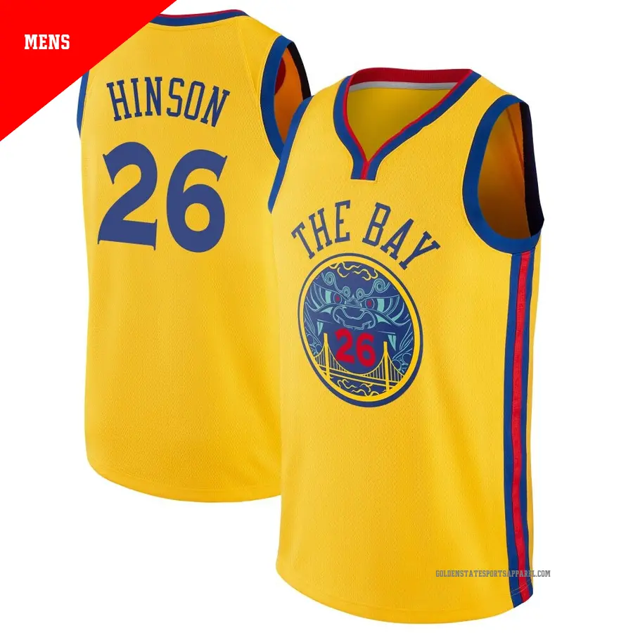 ＃26 Men's Blake Hinson Golden State Warriors Gold Swingman JerseyCity Edition