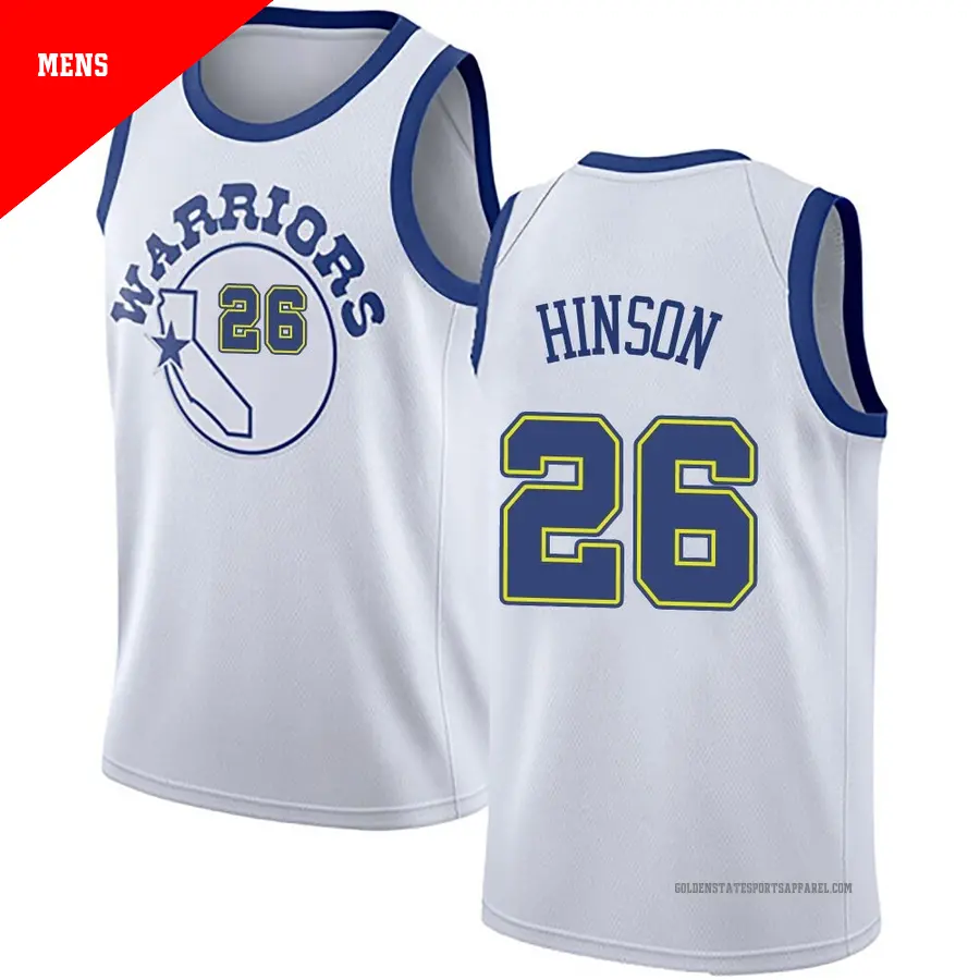 ＃26 Men's Blake Hinson Golden State Warriors White Swingman Hardwood Classics Jersey