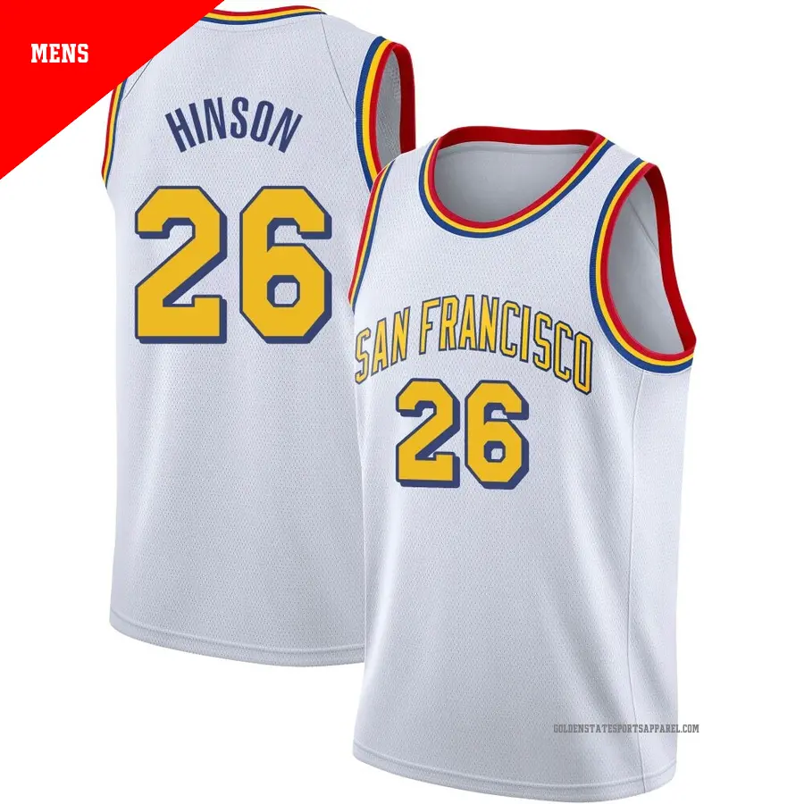 ＃26 Men's Blake Hinson Golden State Warriors White Swingman Hardwood Classics JerseySan Francisco Classic Edition