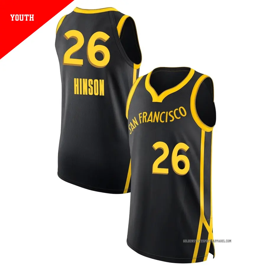 ＃26 Youth Blake Hinson Golden State Warriors 2023/24 Authentic Black City Edition Jersey