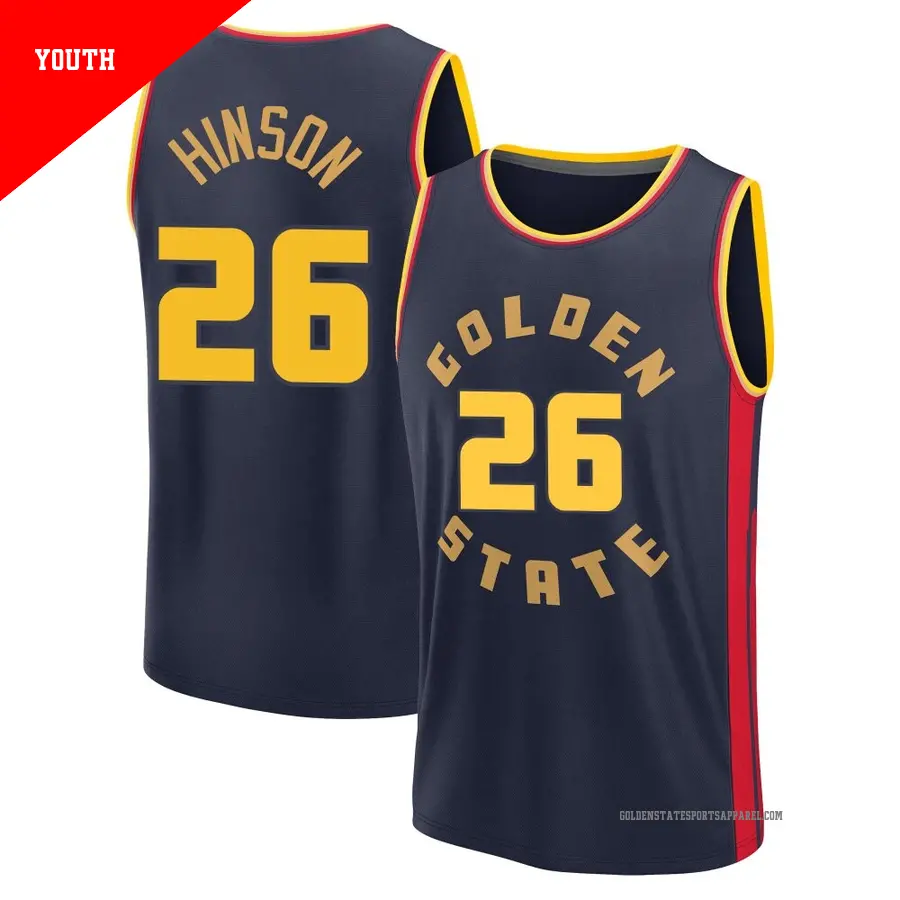 ＃26 Youth Blake Hinson Golden State Warriors 2024/25 Fast Break Fanatics Navy City Edition Jersey