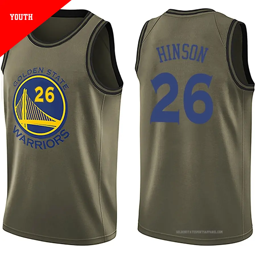 ＃26 Youth Blake Hinson Golden State Warriors Green Swingman Salute to Service Jersey