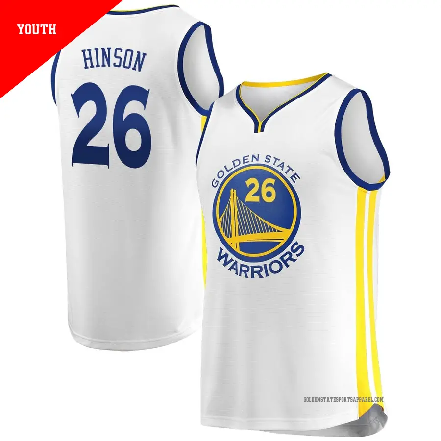 ＃26 Youth Blake Hinson Golden State Warriors White Fast Break JerseyAssociation Edition