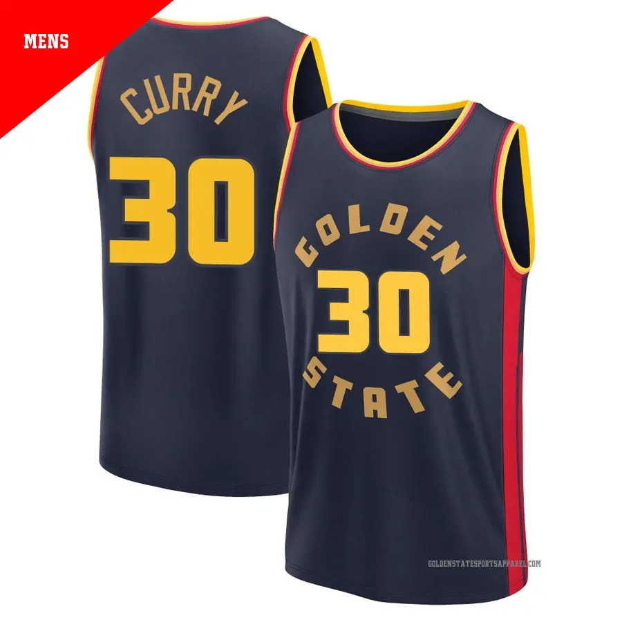 ＃30 Men's Stephen Curry Golden State Warriors 2024/25 Fast Break Fanatics Navy City Edition Jersey