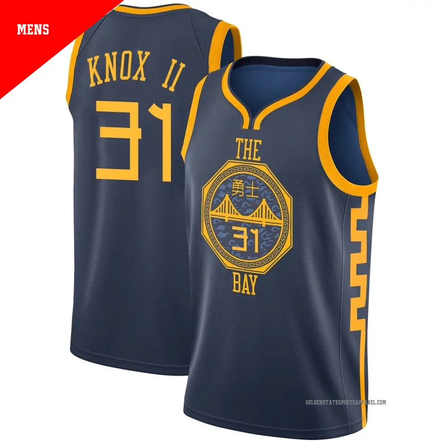 ＃31 Men's Kevin Knox II Golden State Warriors 2018/19 Swingman Navy JerseyCity Edition