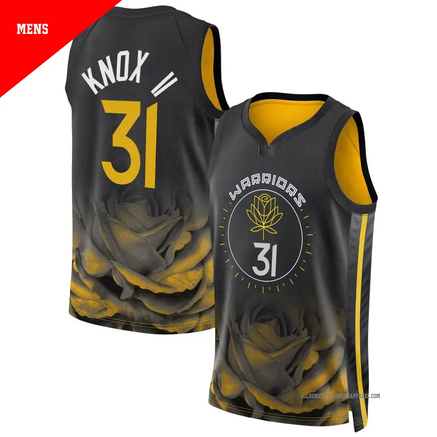 ＃31 Men's Kevin Knox II Golden State Warriors 2022/23 Swingman Black City Edition Jersey