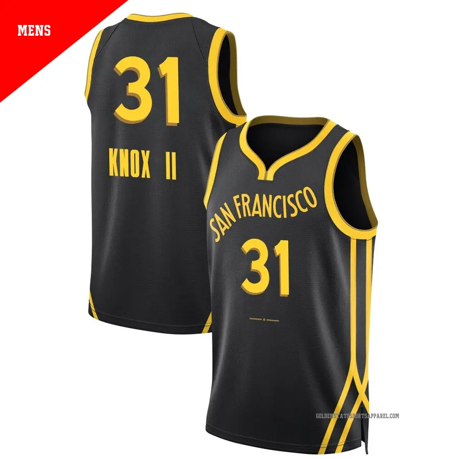 ＃31 Men's Kevin Knox II Golden State Warriors 2023/24 Swingman Black City Edition Jersey