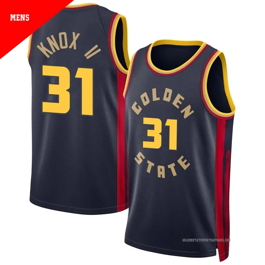 ＃31 Men's Kevin Knox II Golden State Warriors 2024/25 Swingman Navy City Edition Jersey