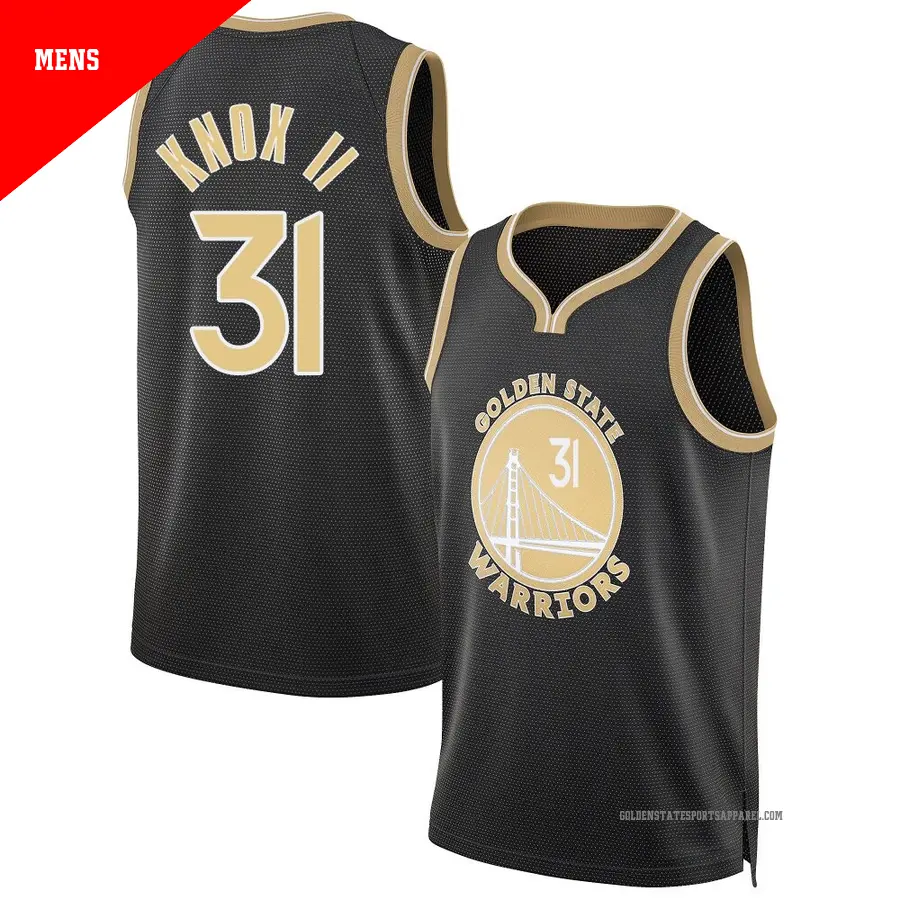 ＃31 Men's Kevin Knox II Golden State Warriors Black Swingman Select Series Jersey