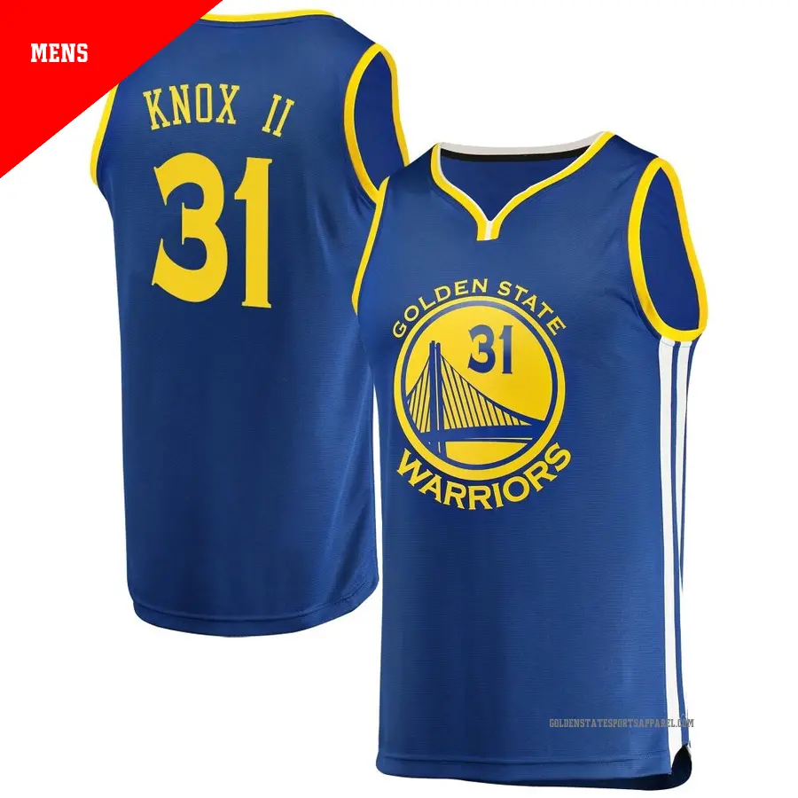 ＃31 Men's Kevin Knox II Golden State Warriors Royal Fast Break JerseyIcon Edition