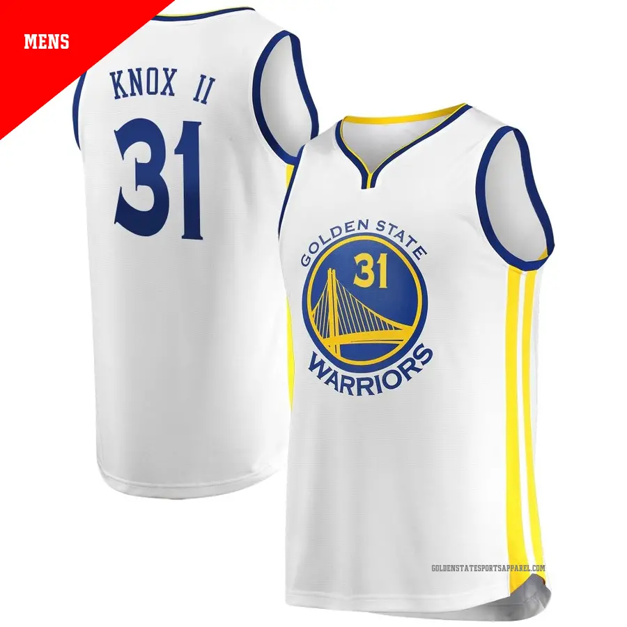 ＃31 Men's Kevin Knox II Golden State Warriors White Fast Break JerseyAssociation Edition