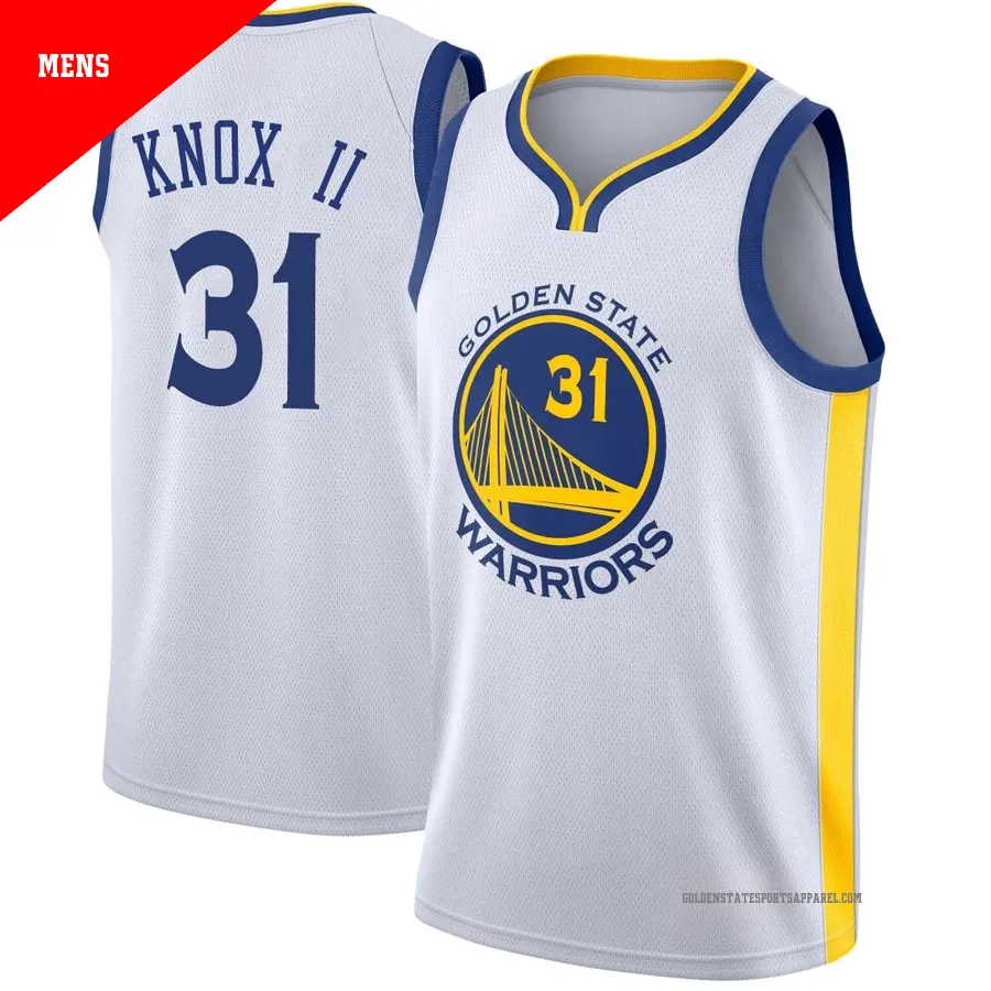 ＃31 Men's Kevin Knox II Golden State Warriors White Swingman JerseyAssociation Edition