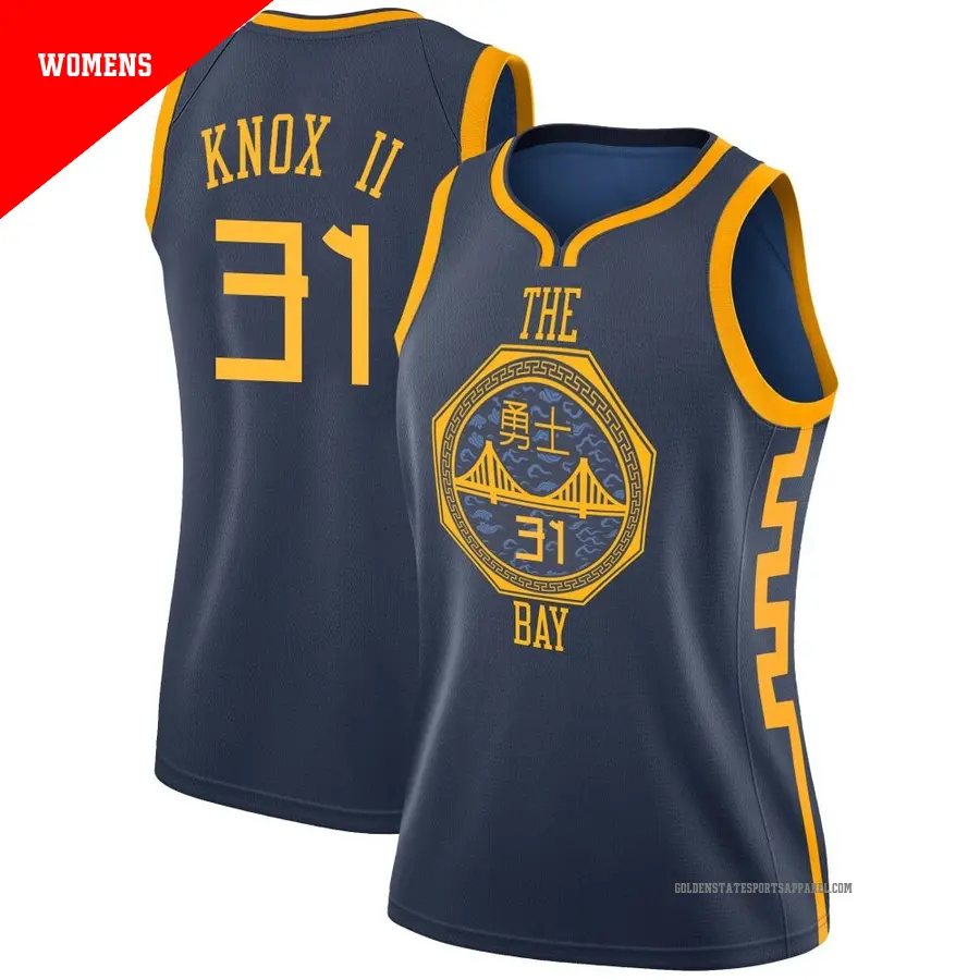 ＃31 Women's Kevin Knox II Golden State Warriors 2018/19 Swingman Navy JerseyCity Edition