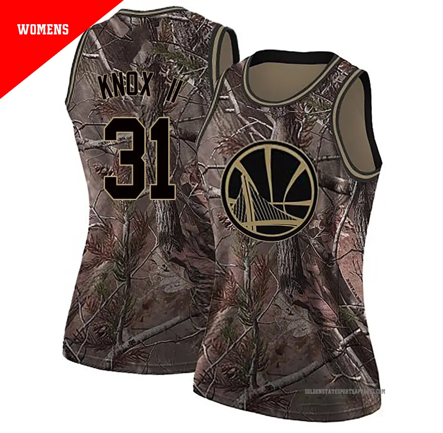 ＃31 Women's Kevin Knox II Golden State Warriors Camo Swingman Realtree Collection Jersey