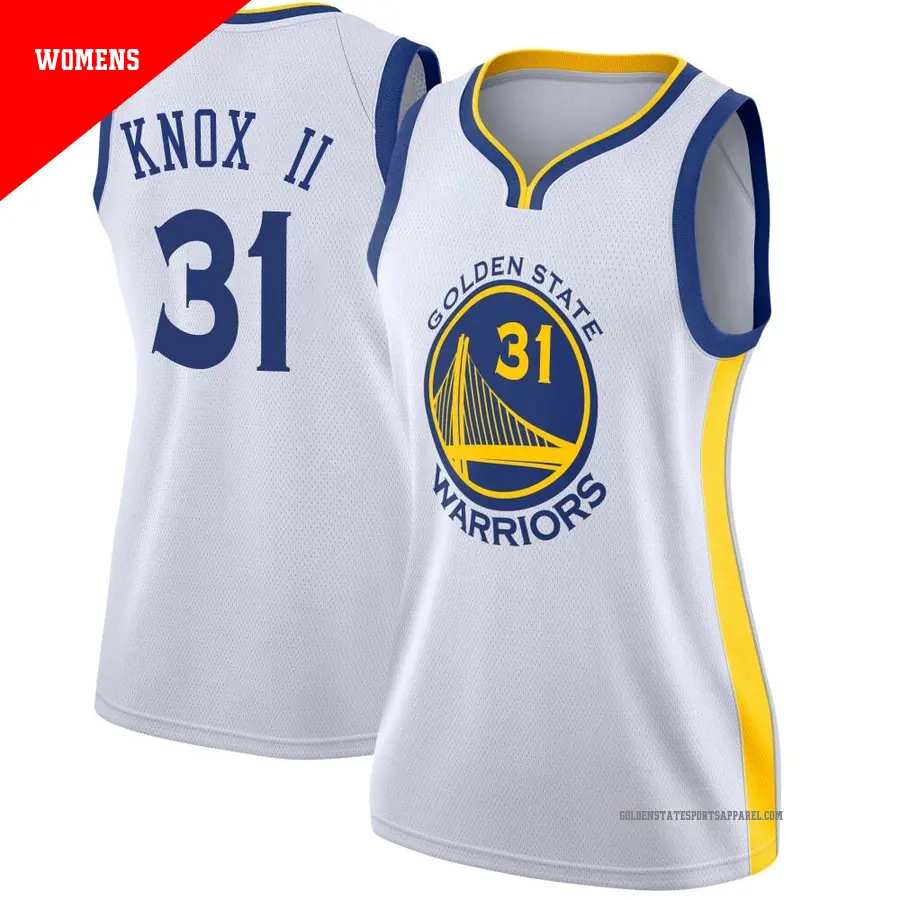 ＃31 Women's Kevin Knox II Golden State Warriors White Swingman JerseyAssociation Edition