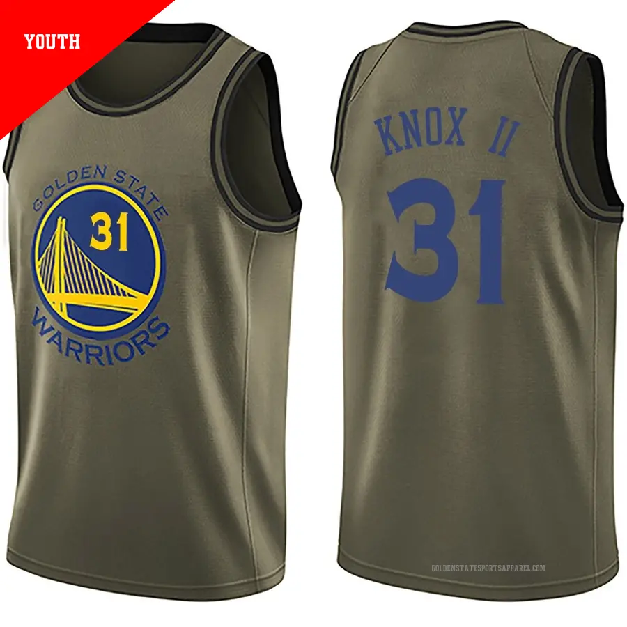 ＃31 Youth Kevin Knox II Golden State Warriors Green Swingman Salute to Service Jersey